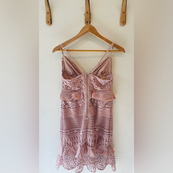 Saylor Drew Crochet Lace Dress in Blush Size Small - Picture 3 of 4